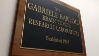 Plaque that reads: "The Gabriele Bartoli Brain Tumor Research Laboratory. Established 1908."